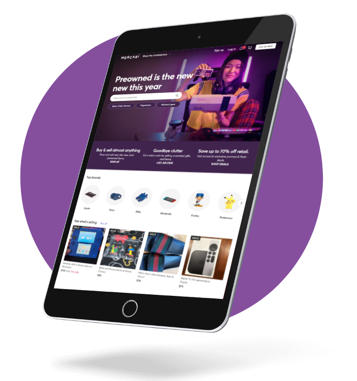 Mercari app screens